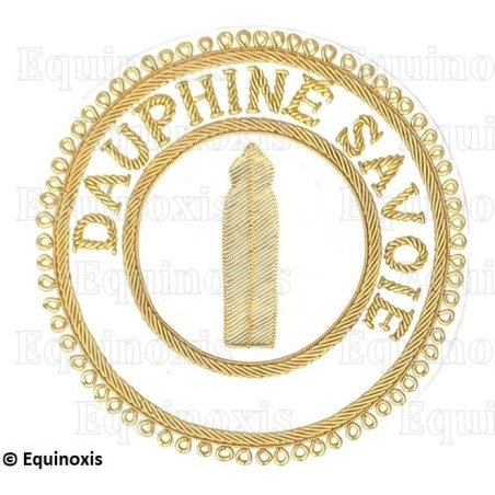 Badge / Macaron GLNF – Grande tenue provinciale – Deuxième Grand Surveillant – Dauphiné Savoie – Brodé main